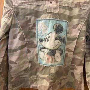 Disney Camo Jean Jacket with Mickey Design